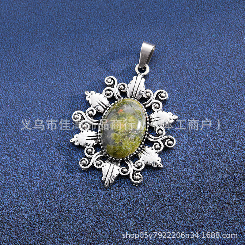 Wholesale  natural stone amethyst pink crystal pendant