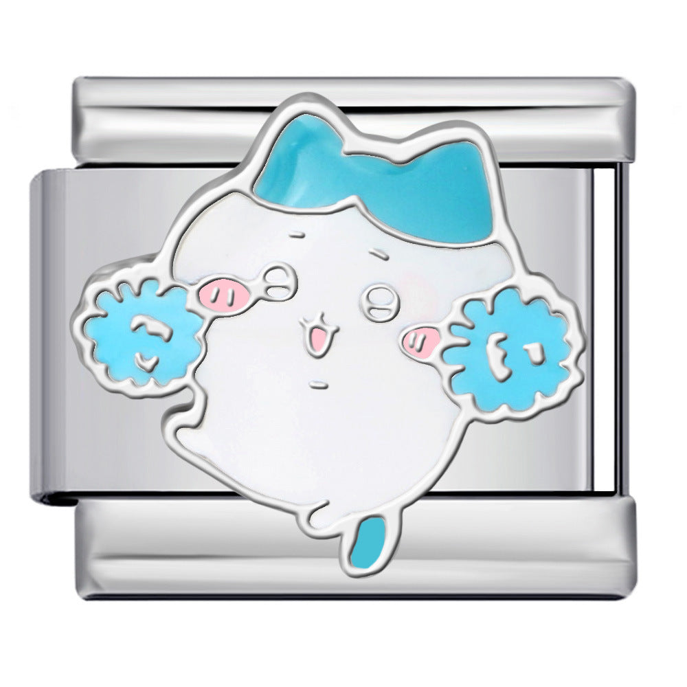 Wholesale Italian Charm Bracelet 9mm DIY Splicing Cute Cartoon Stainless Steel Composable Bracelet