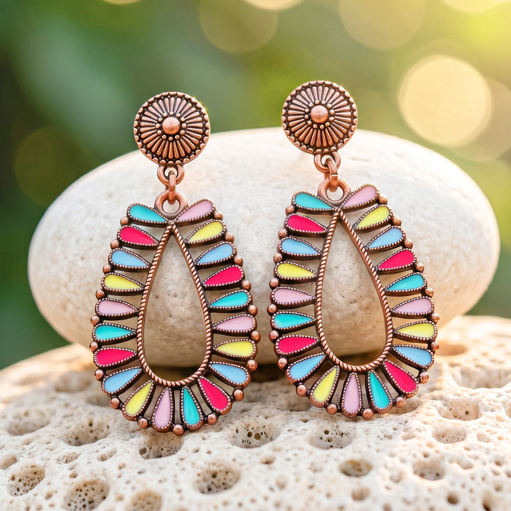 Wholesale Vintage Bohemian Drop Earrings Trendy Zinc Alloy Fashion Accessory