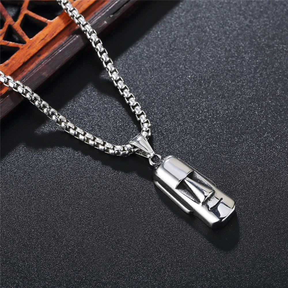 Wholesale Easter Island Stonehenge Moai Statue Men's Stainless Steel  Necklace