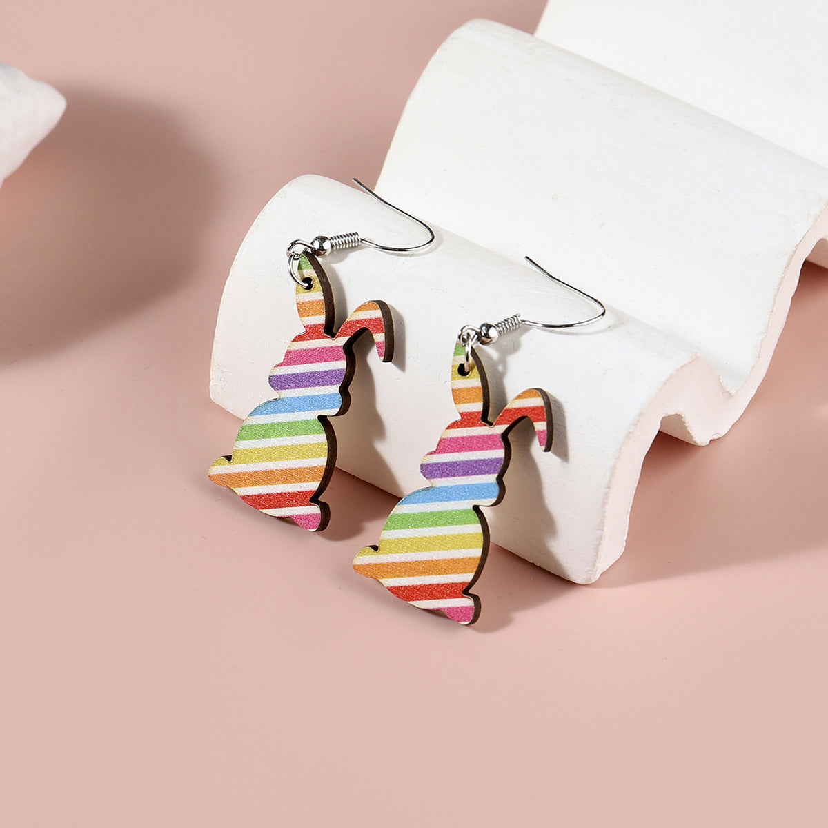 Wholesale Cute Easter Wood Earrings with Colorful Floral and Leopard Prints