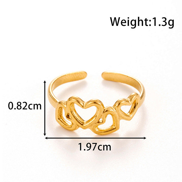 Wholesale  Snake Love Vintage Titanium Steel Opening Adjustable Ring