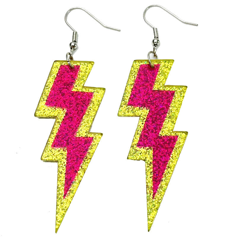 Wholesale 2pairs/pack Fluorescent Shiny Glossy Tape Acrylic Earrings ACC-ES-HY111