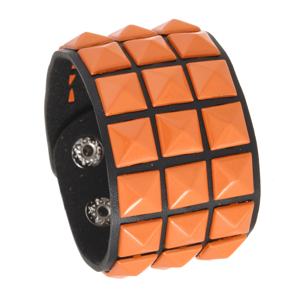 Wholesale Square Rivet Bracelet Men' s Personalized  Bracelet