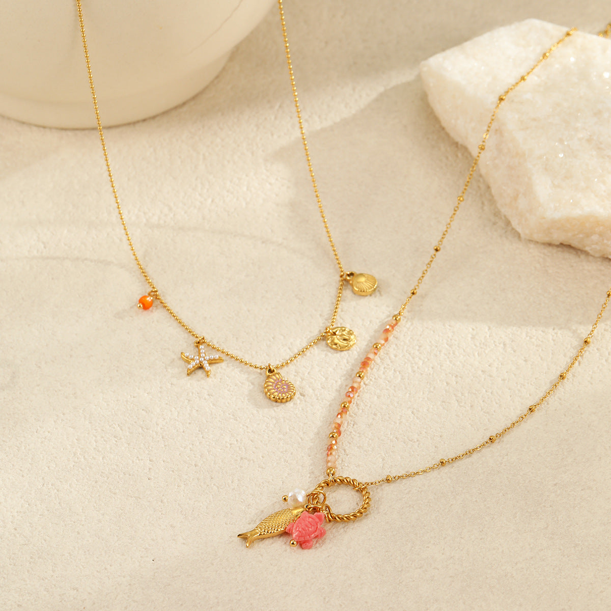 Wholesale Stainless Steel Necklace Starfish Pendant