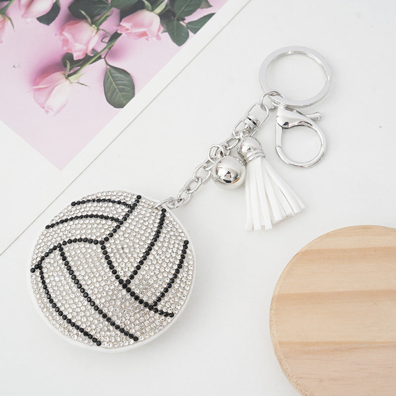 Wholesale  creative football basketball volleyball baseball hot diamond keychain