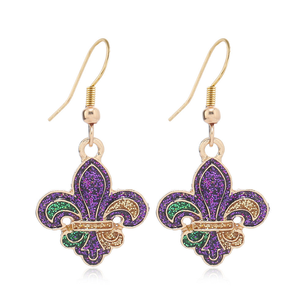 Wholesale Carnival Earrings Glittering Iris Mask Umbrella Dangles