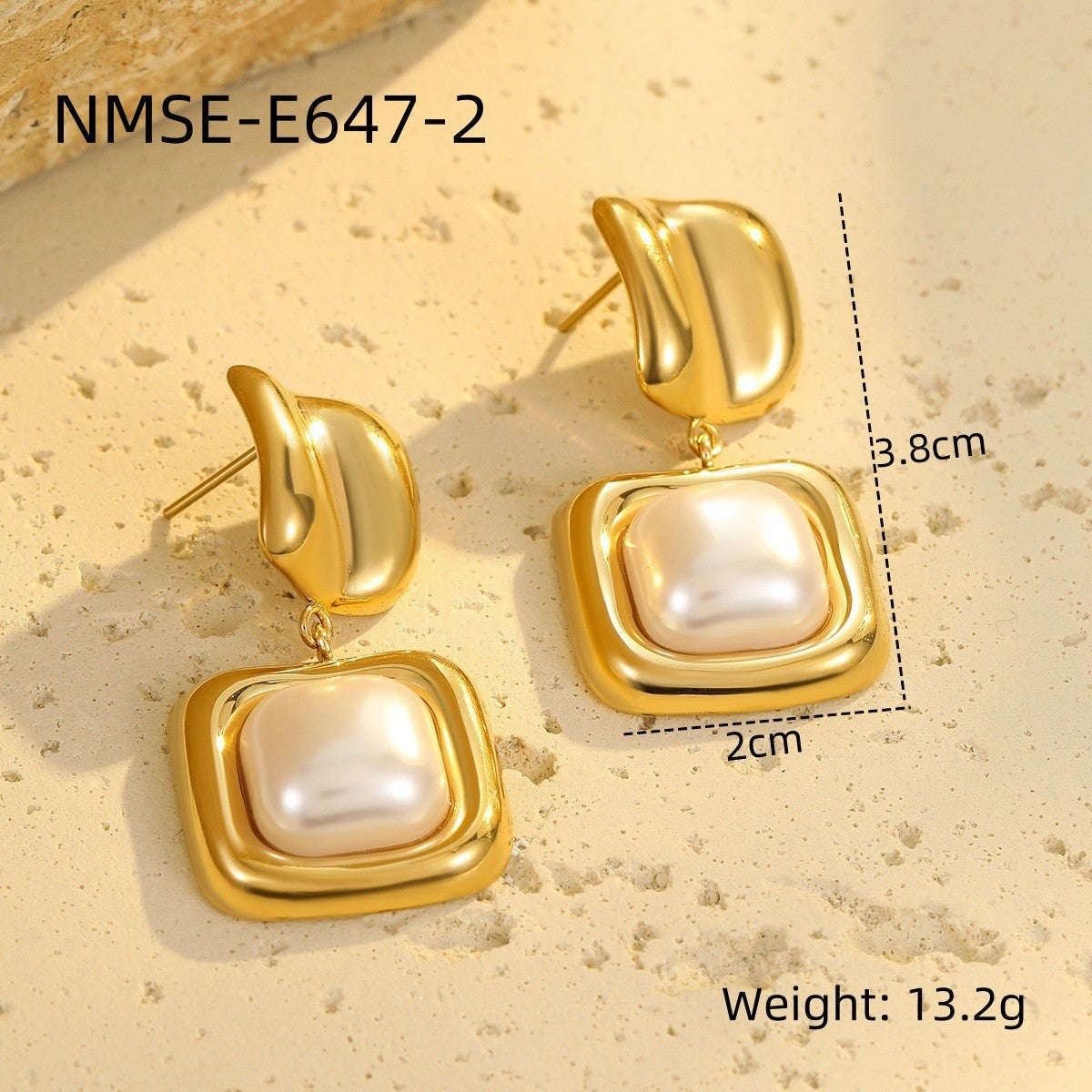 Wholesale  Stainless Steel Earrings Baroque Pearl Earrings