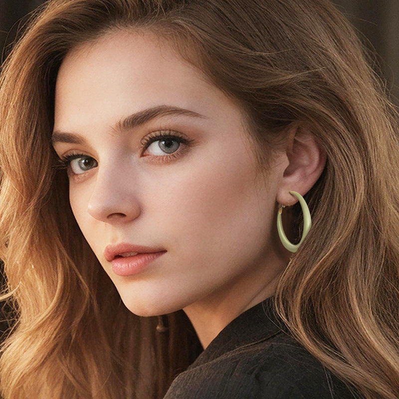 Wholesale All-match Drop Glaze Ring Earrings