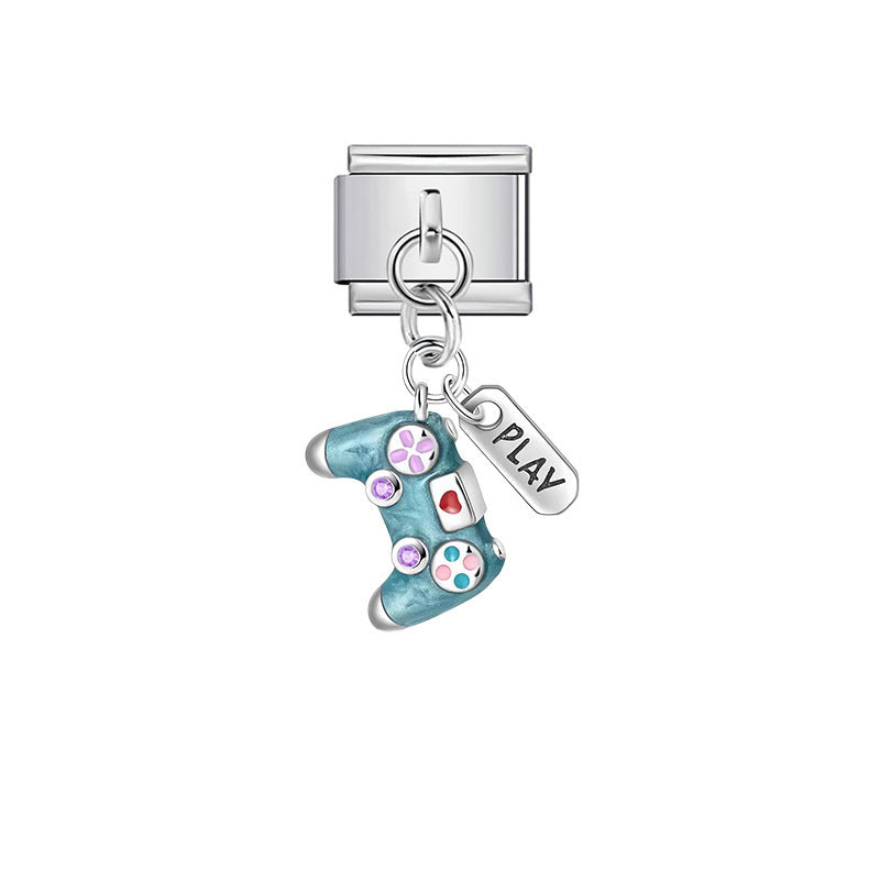 Wholesale Stainless Steel &  Enamel Music-Themed Modular Pendants – Italian DIY Bracelet &  Bead Jewelry ( Premium Resale Quality)