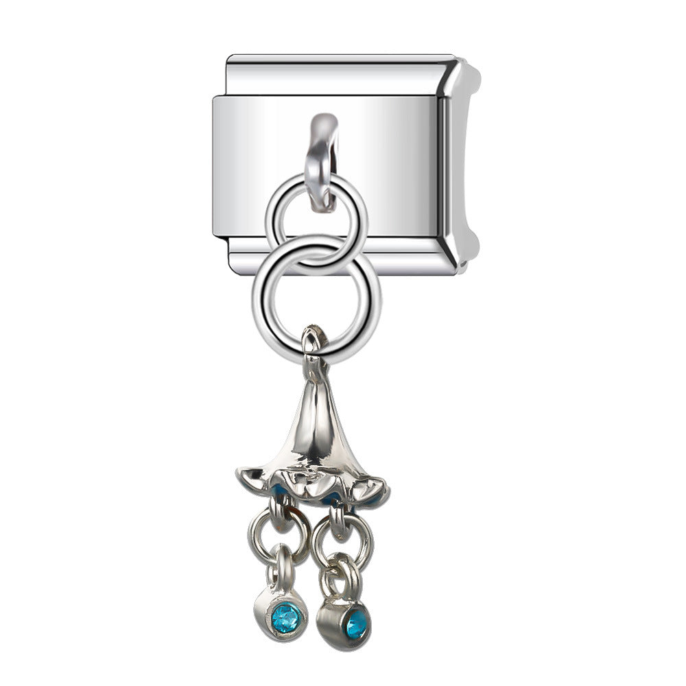 Wholesale Italian Charm Bracelet 9mm DIY Splicing Stainless Steel Heart Pendant Composable Bracelet