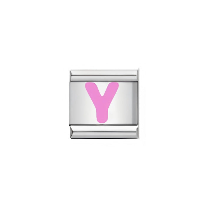 Wholesale Titanium Italian Charm Bracelet Pink Lettering DIY Watch Strap - Boutique Resale