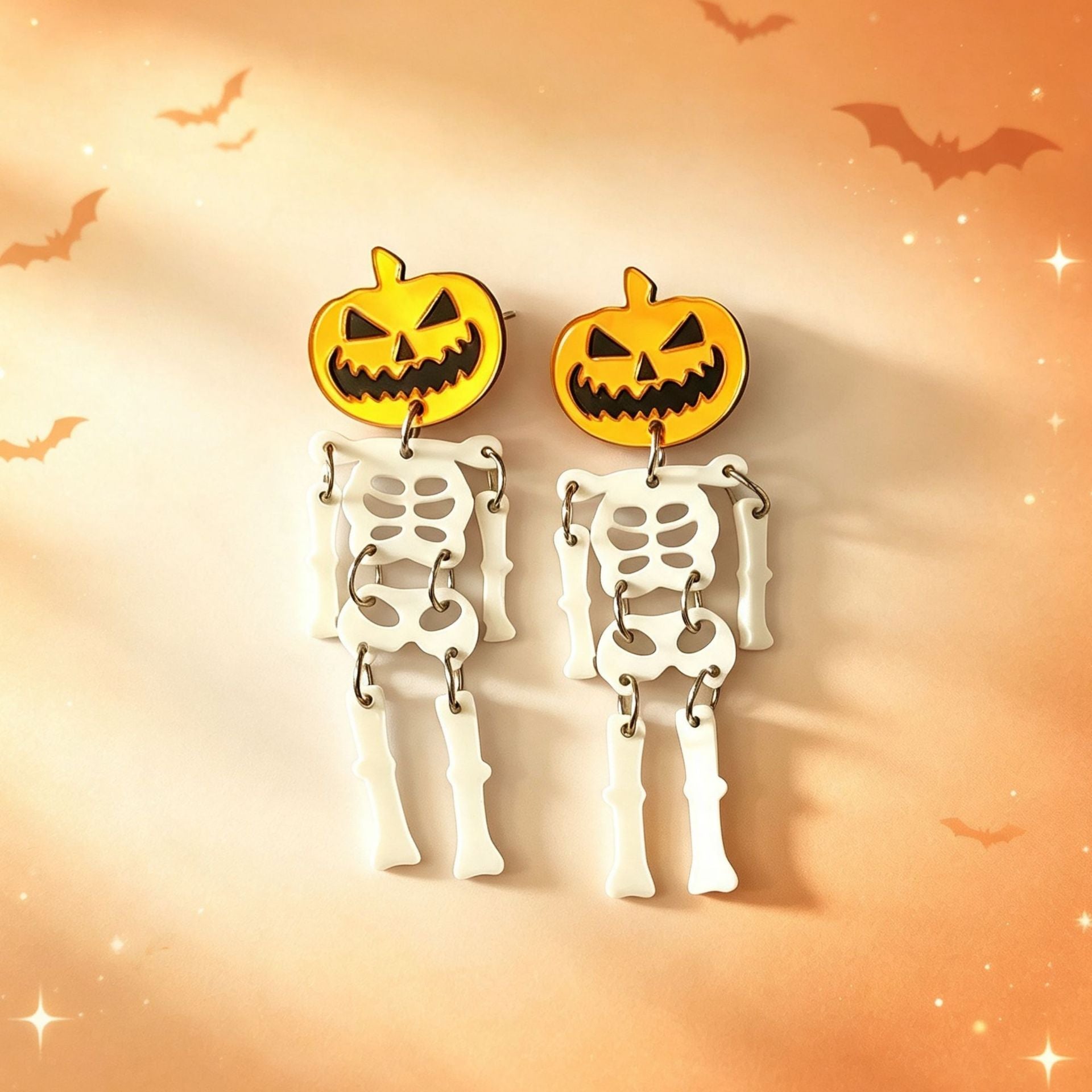 Wholesale  Pumpkin Skull Acrylic Earrings Fashion Party Jewelry Accessory
