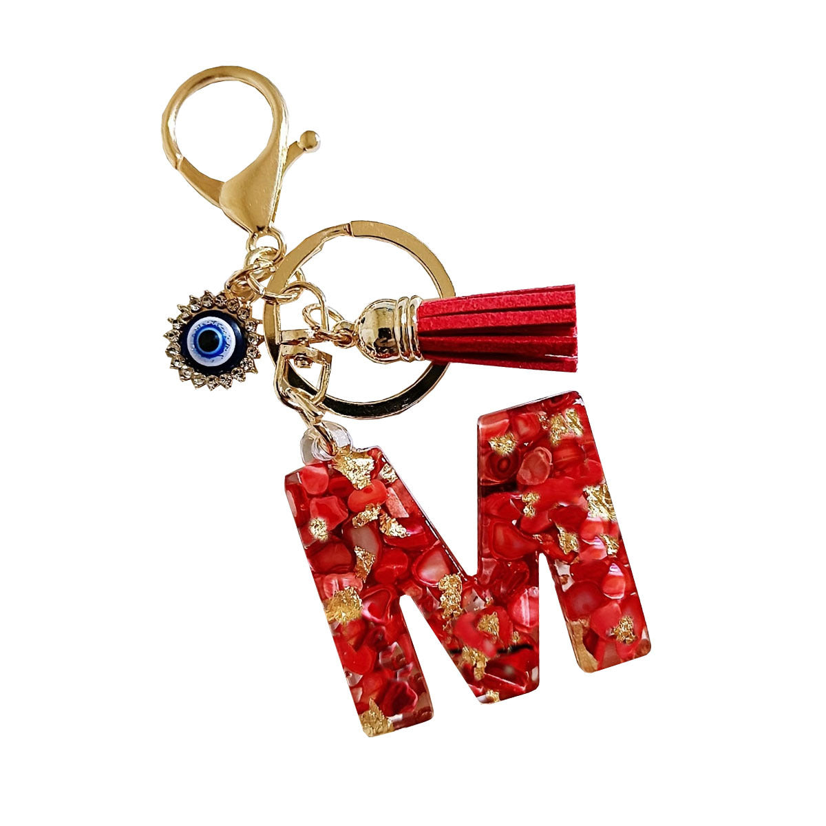 Wholesale Evil Eye Tassel Resin Letter Keychain Bag Charm Fashion Accessory for Party Resale