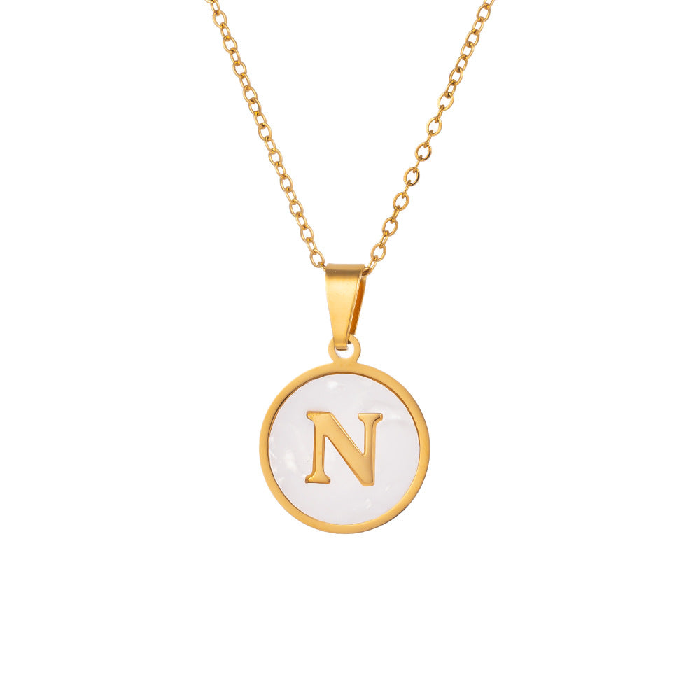 Wholesale Light Luxury Necklaces Titanium Steel Necklace Letter Necklace ACC-NE-WenJian001