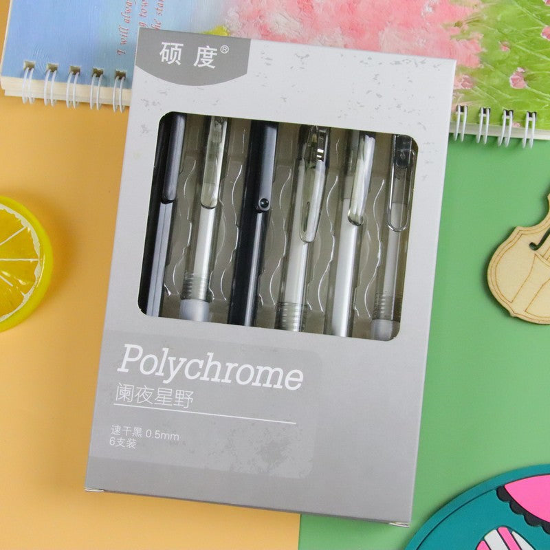 Wholesale 6pcs/set Boxed  press pen with the same color suit