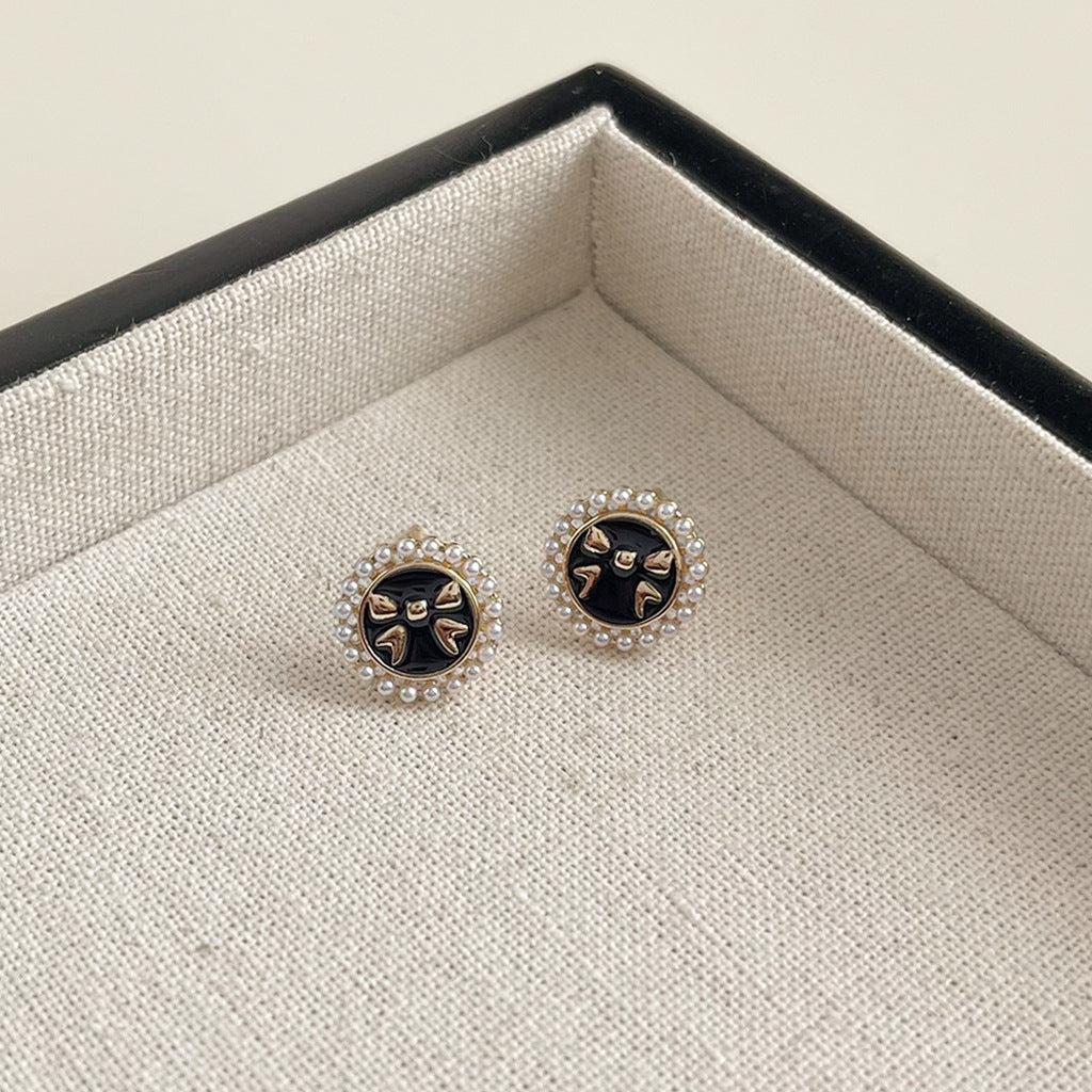 Wholesale  Black Oil Drop Earrings