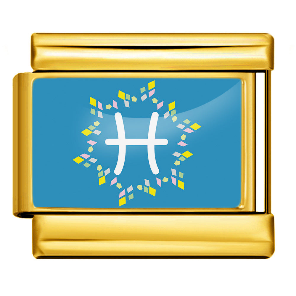 Wholesale Italian Charm Bracelet 9mm DIY 12 Contion Series  Creative Stainless Steel Composable Bracelet