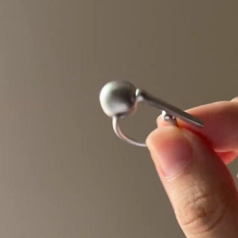 Wholesale pink gradient double hollow butterfly ring