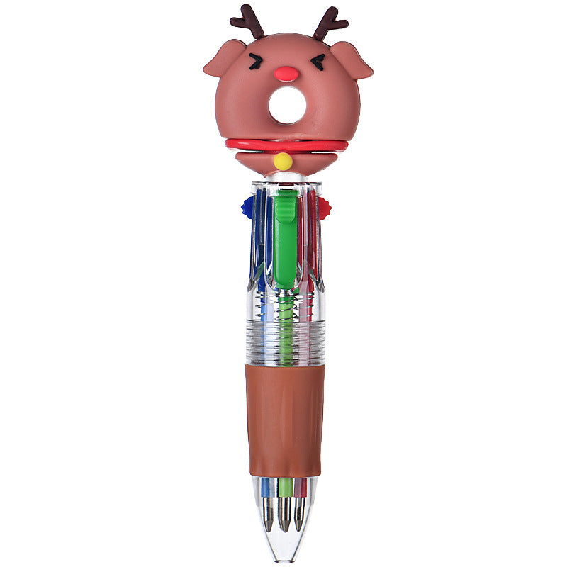 Wholesale Cute cartoon Christmas four-color ballpoint pen