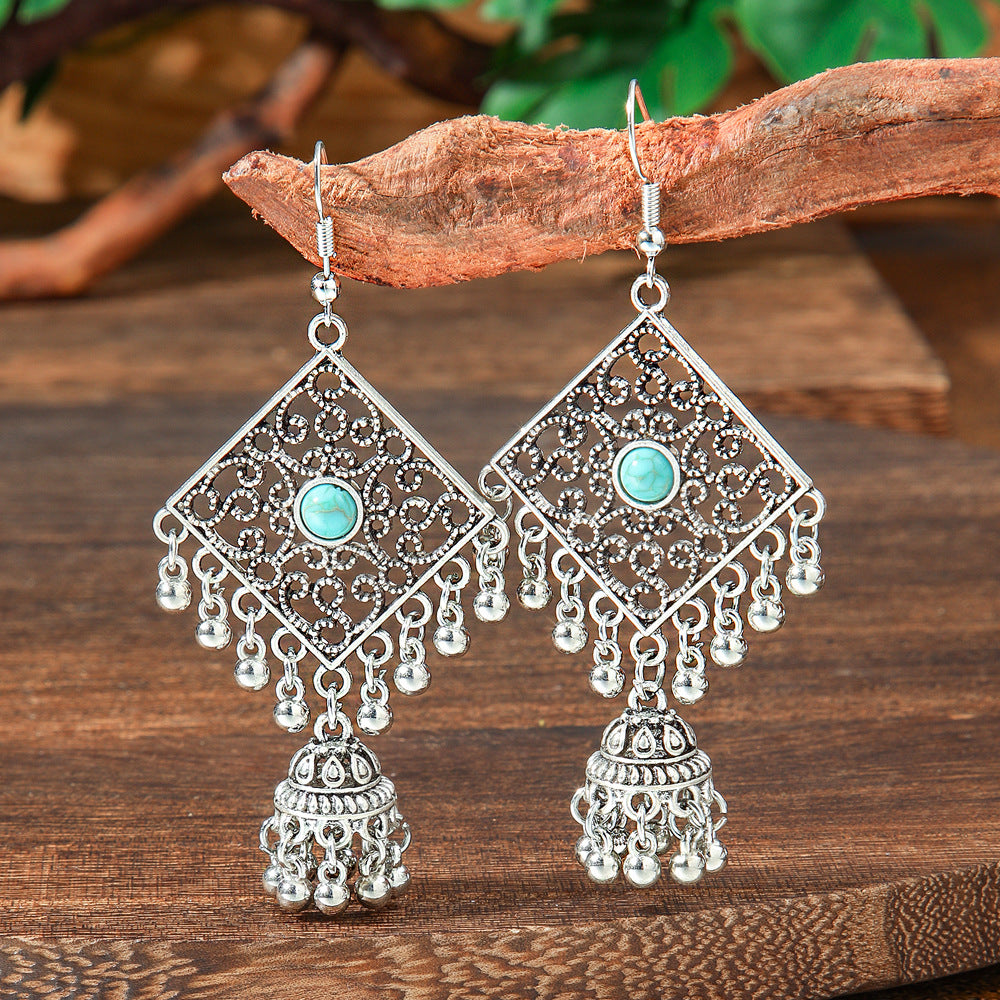 Wholesale Ethnic Style Geometric Acrylic Turquoise Earrings for Women Fashion Jewelry