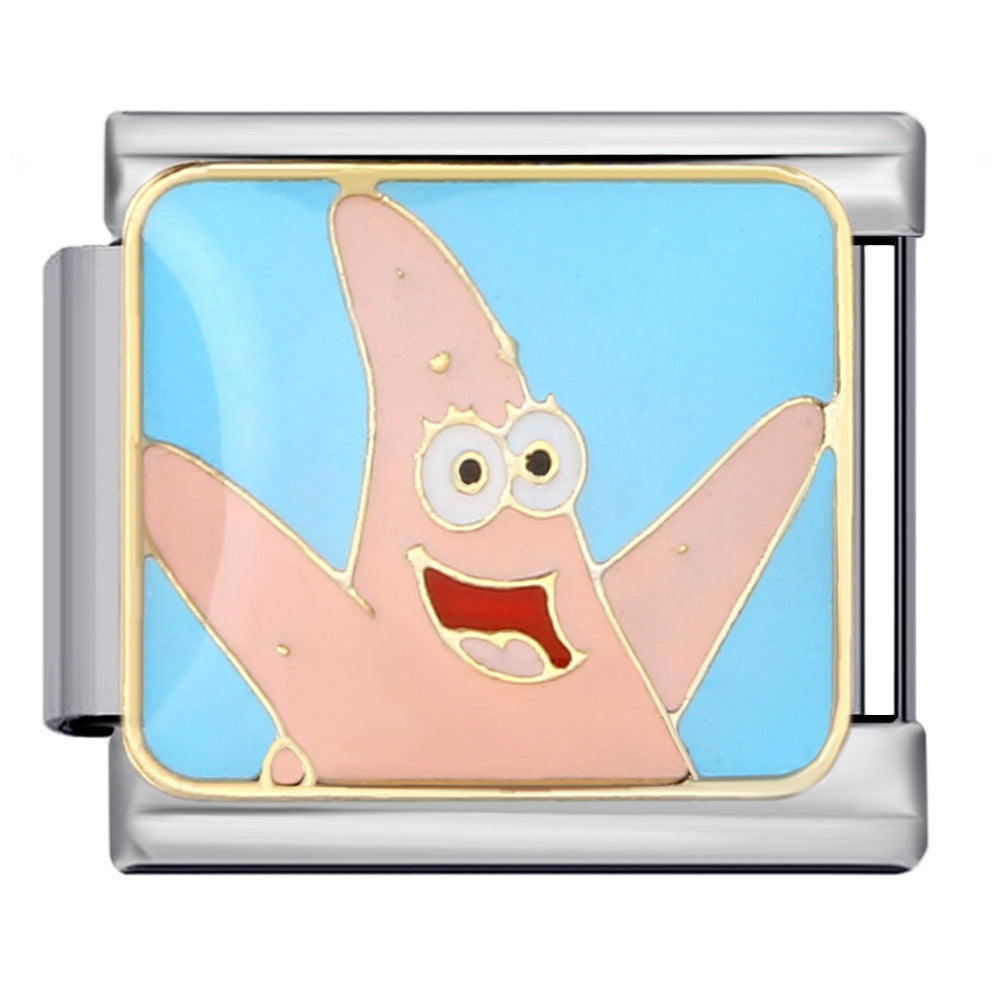 Wholesale 5pcs Italian Charm Bracelet 9mm DIY Splicing Cartoon Animal Stainless Steel Composable Bracelet