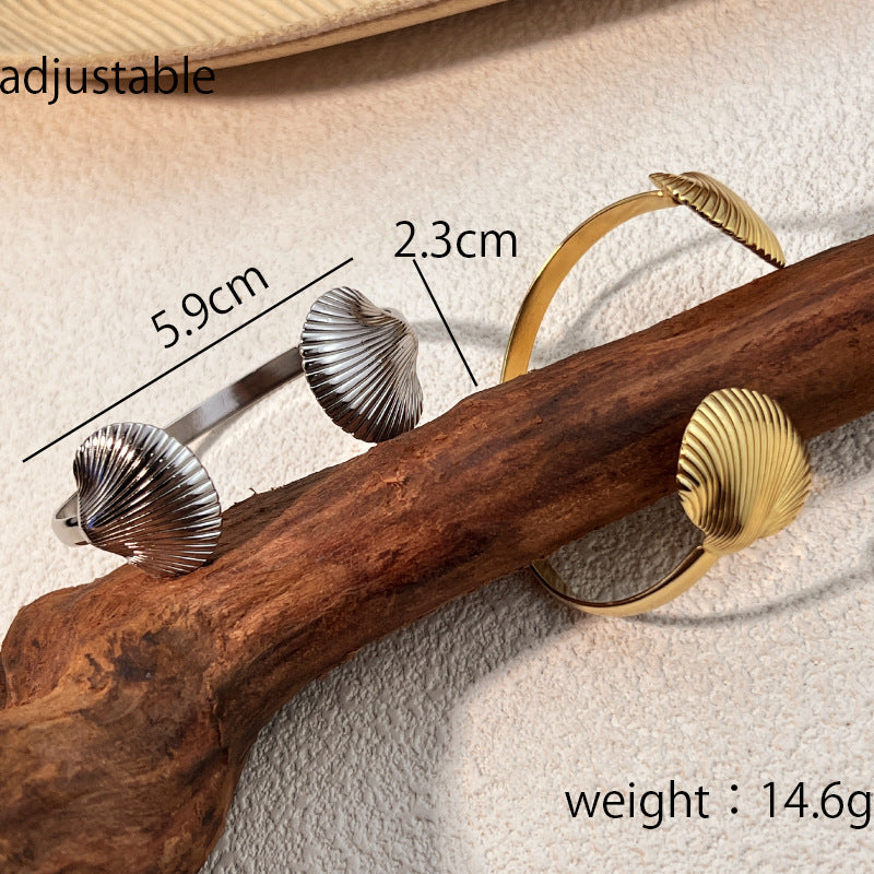 Wholesale  18K Stainless steel gold shell adjustable bracelet