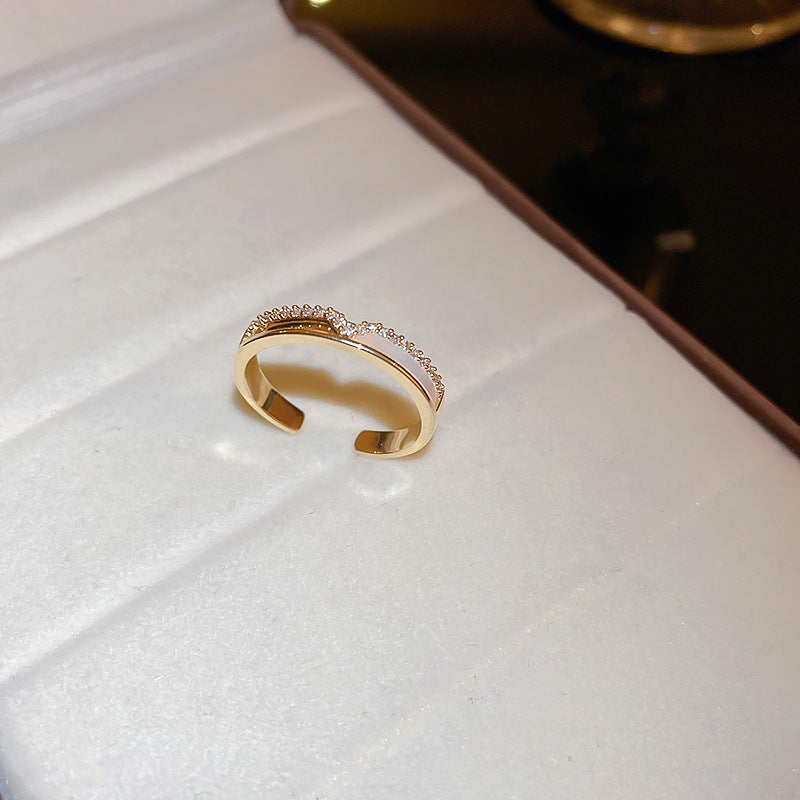 Wholesale zircon tiger eye open ring