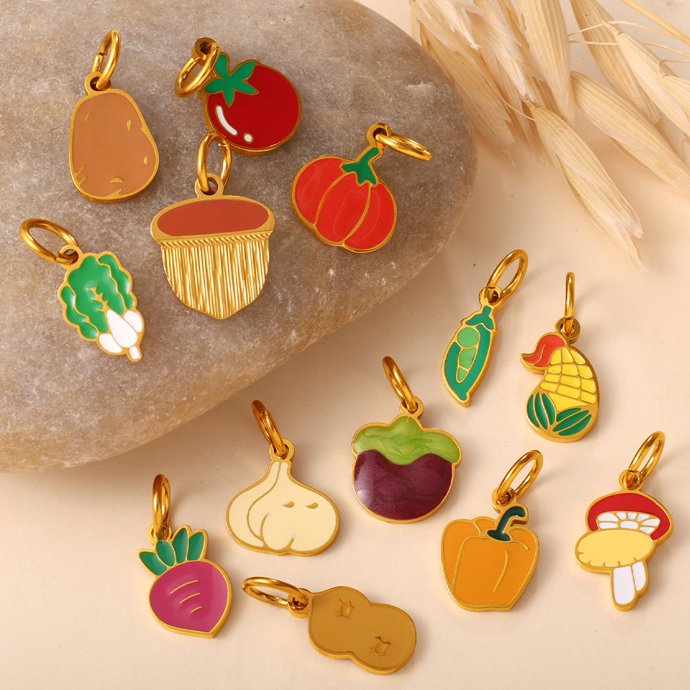Wholesale Vegetable Series Dripping Oil Charms for Jewelry