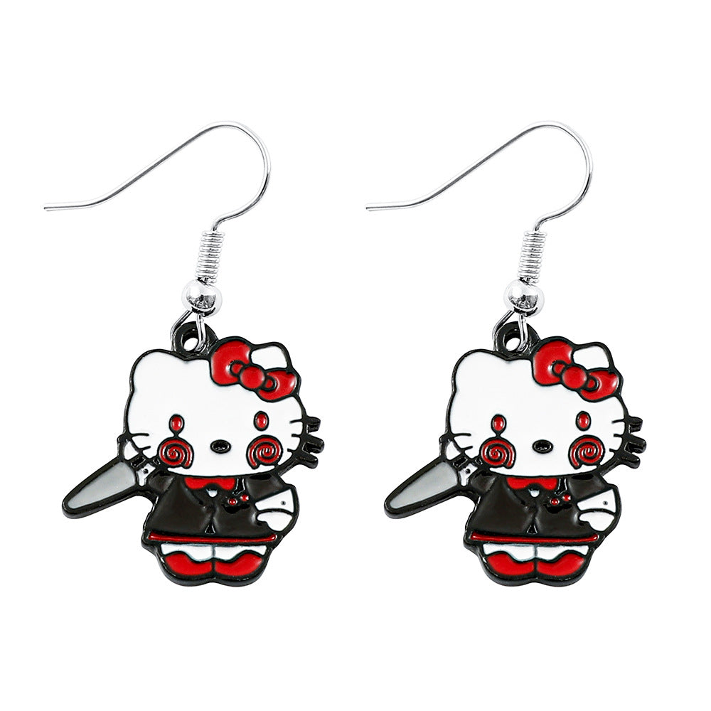 Wholesale Cute Cartoon Kitten Halloween Series Earrings ACCVIP-ES-KeFeng005