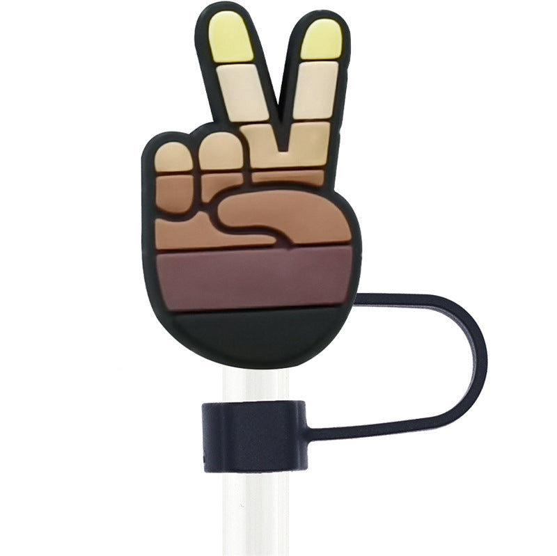 Wholesale Random 100pcs 10mm PVC Soft Straw Tube Cap ACC-SCR-RYY076