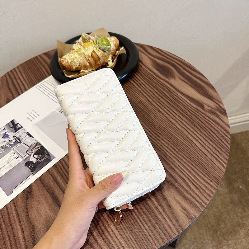 Wholesale PU Embroidery Thread Long Zipper Wallet ACC-WT-Kuans011