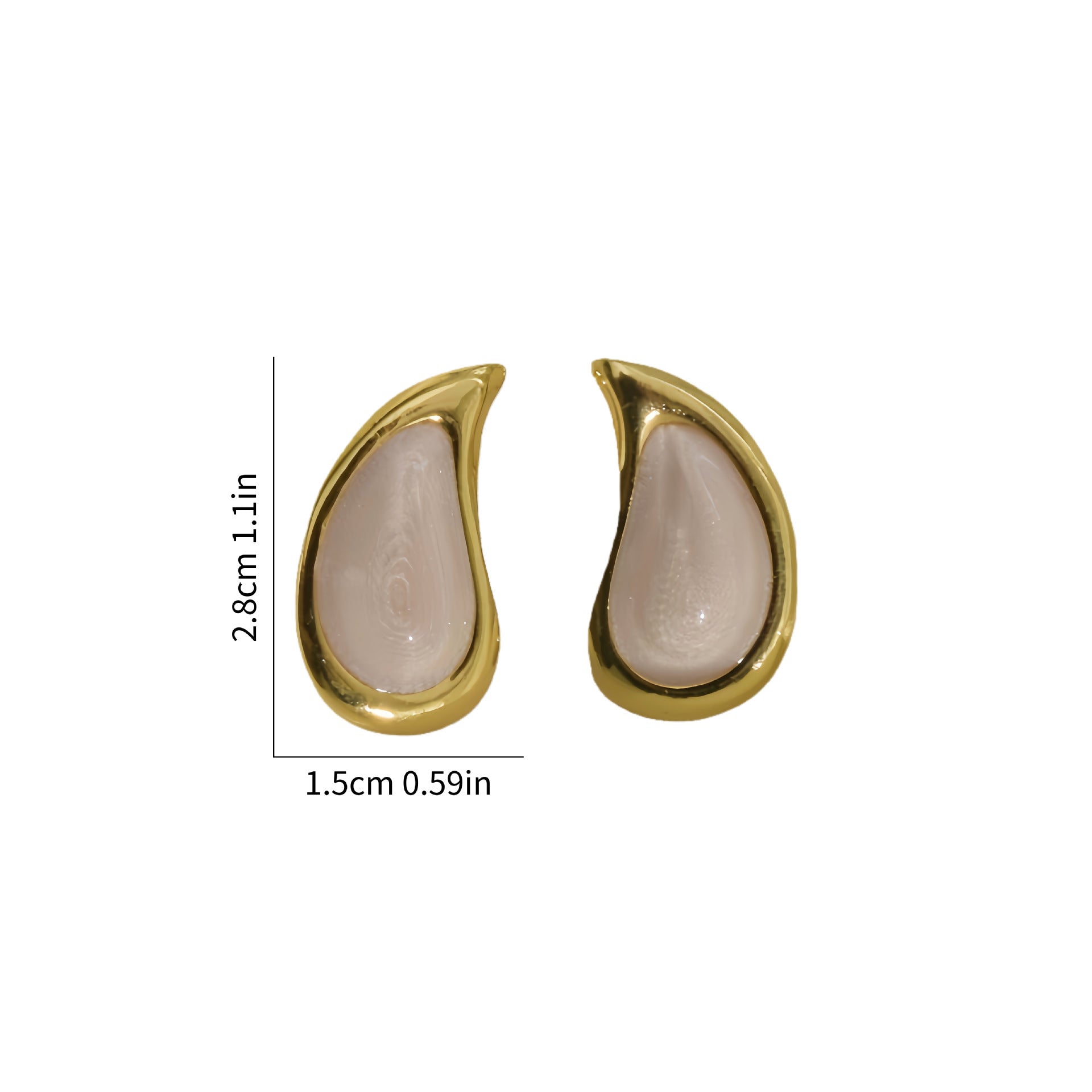 Wholesale Stainless Steel Teardrop Enamel Morandi Color Earrings