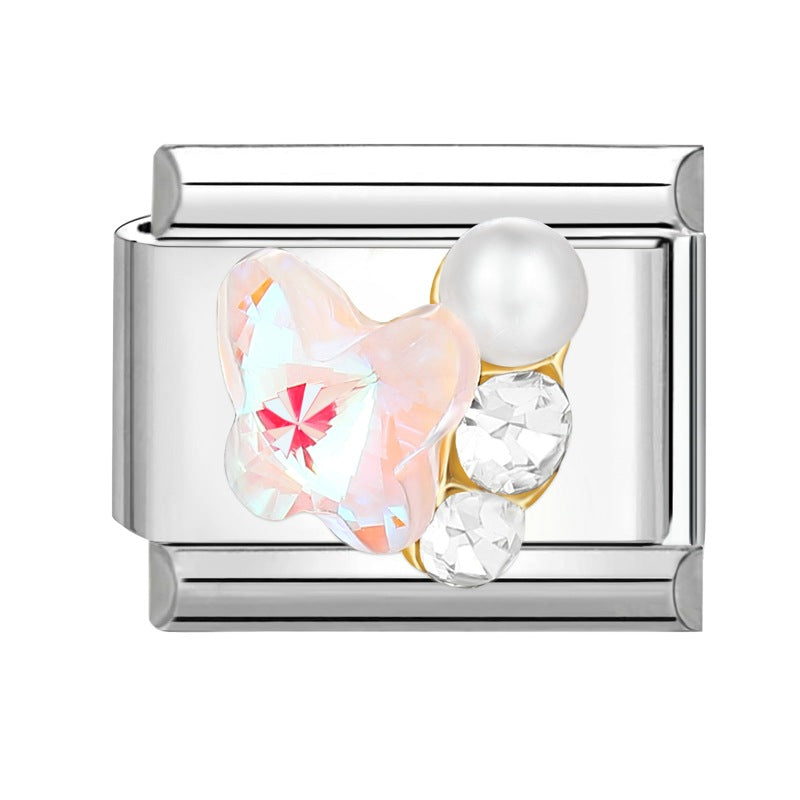 Wholesale Italian Charm Bracelet 9mm DIY Splicing Removable Stainless Steel Insect Series Composable Bracelet