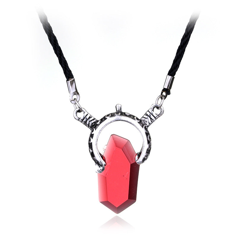 Wholesale Devil' s Cry Alloy  Stone Resin Pendant Necklace