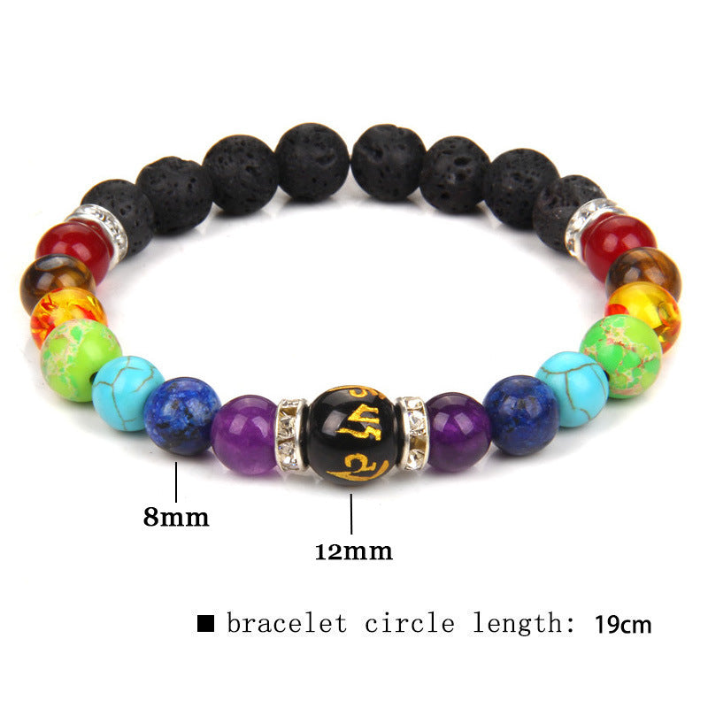 Wholesale Natural Volcanic Stone Bracelet Colorful Beads Bracelet ACC-BT-GEB007