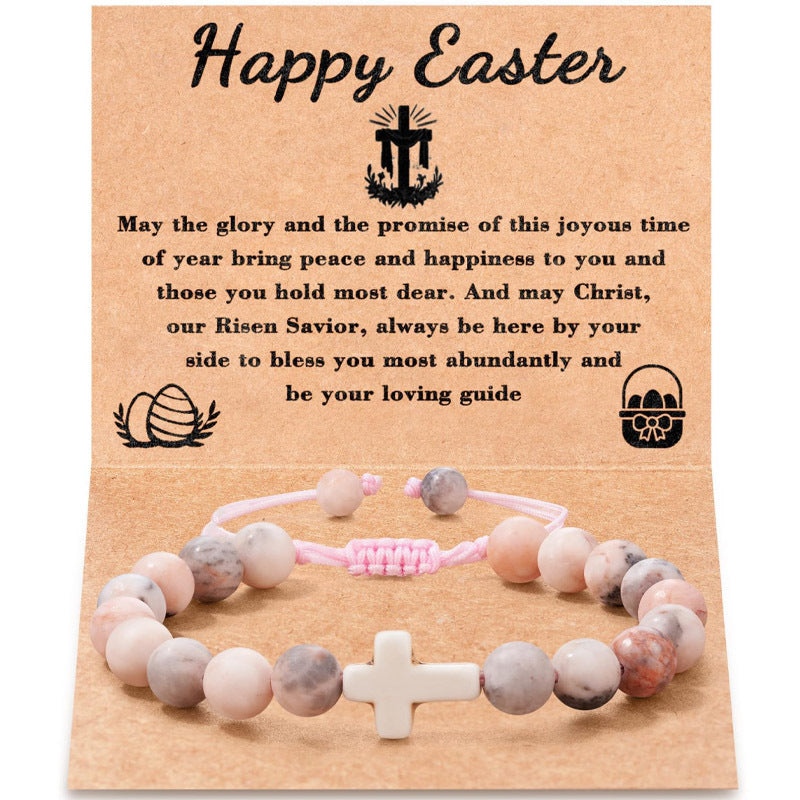 Wholesale Pink Zebra Flower Purple Emperor Pine Black Frosted Tiger Eye Cross Braided Bracelet ACC-BT-zhixiang005