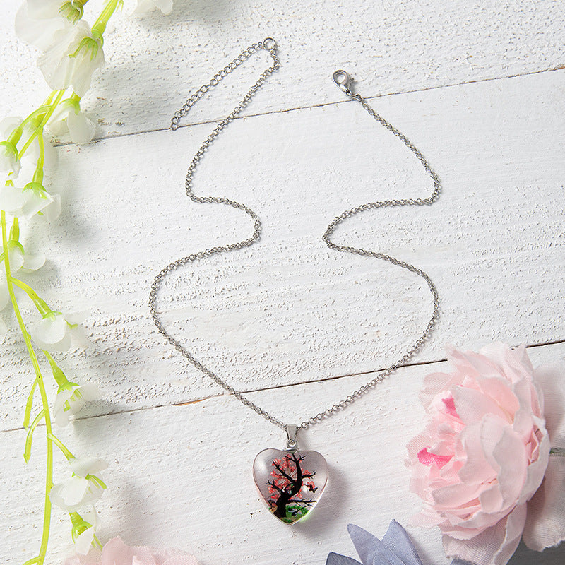Wholesale love eternal life flower pendant necklace