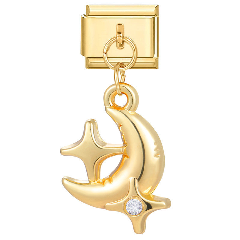 Wholesale Italian Charm Bracelet 9mm DIY Splicing Heart Pendant Titanium Steel Composable Bracelet