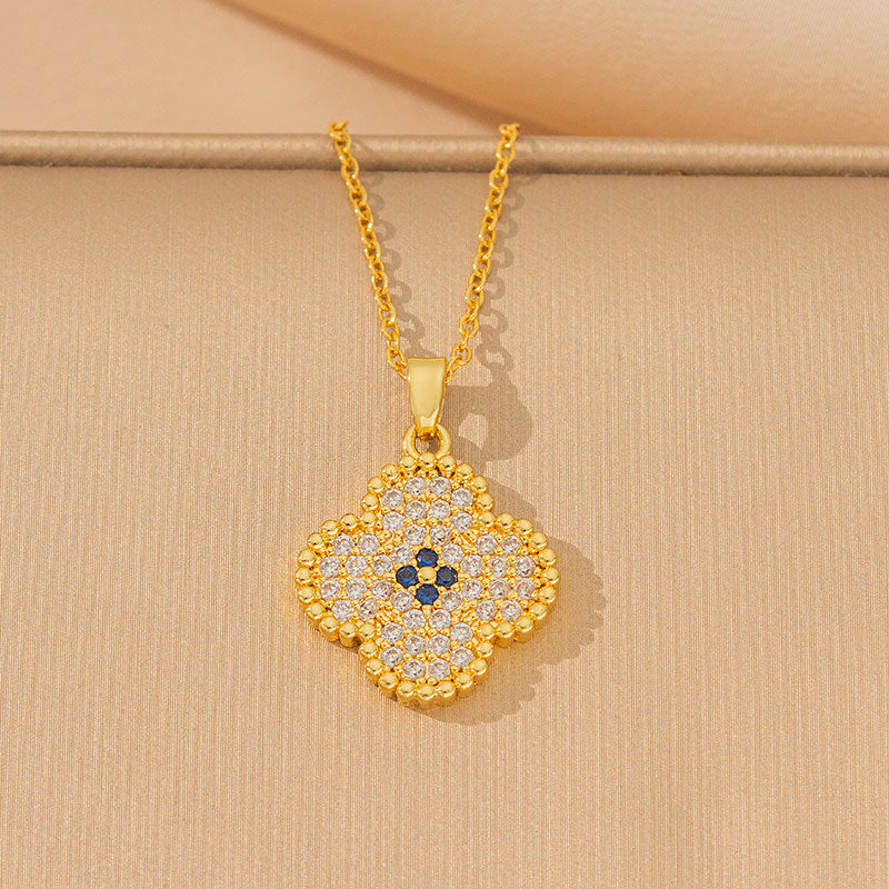 Wholesale Titanium Steel Four-Leaf Clover Necklace Chic Fashion Jewelry Accessory for Women ACCVIP