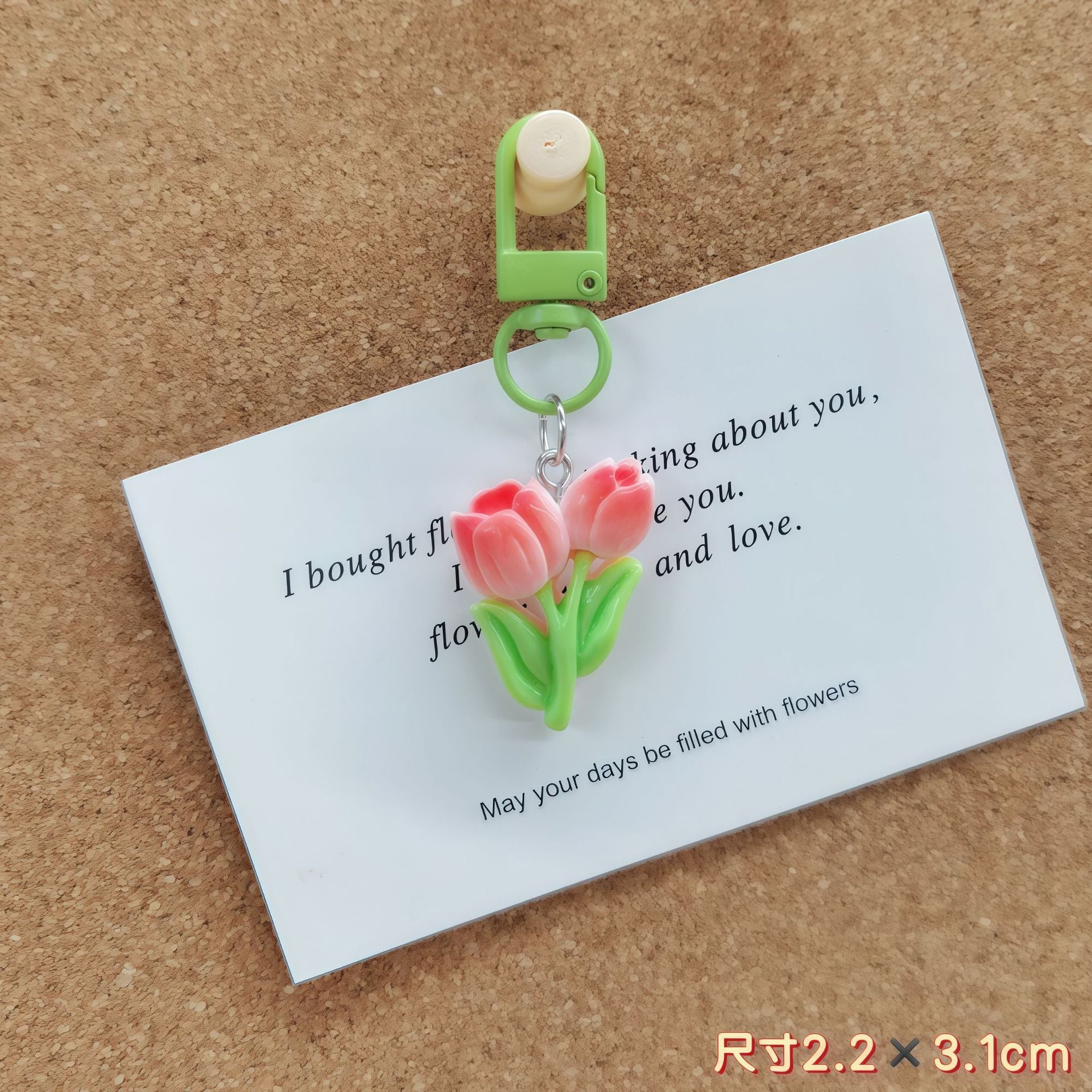 Wholesale Cartoon  Tulip Flower Keychain Bag Pendant Plastic Resin Gift for Couple