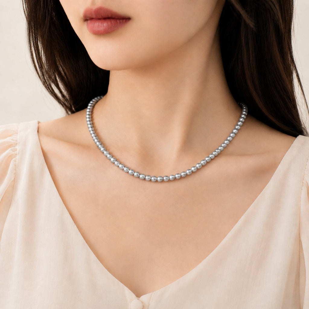 Wholesale Stylish White Faux Pearl Necklace For Women Elegant Cheongsam Collarbone Chain Gift Jewelry Accessory