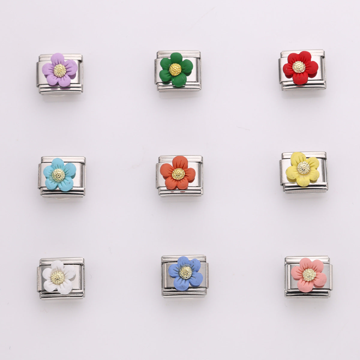 Bracelet de charme italien 10pcs 10 mm Bracelet composable en acier inoxydable 9 mm