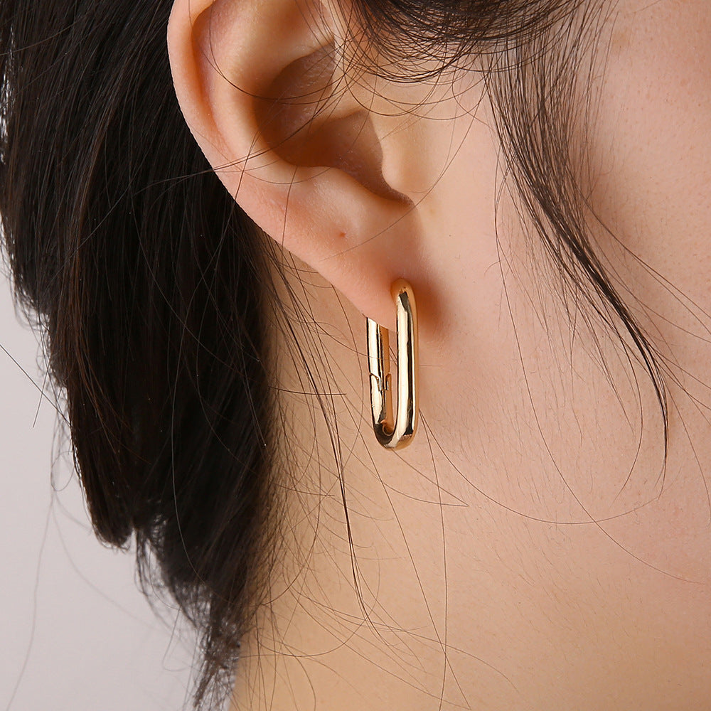 Wholesale  Copper Material U-shaped Ear Clip Arc Earrings