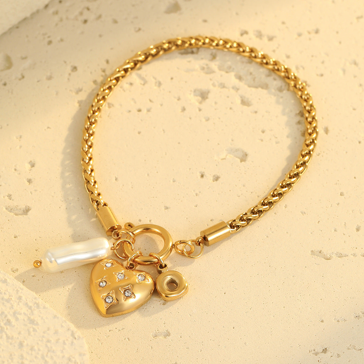 Wholesale Diamond Love Pendant Necklace Light Luxury Stainless Steel Bracelet