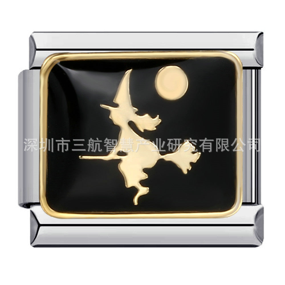 Pulsera de encanto italiano de 5 piezas al por mayor de 9 mm empalme de bricolaje lindo pulsera compuesta de acero inoxidable creativo