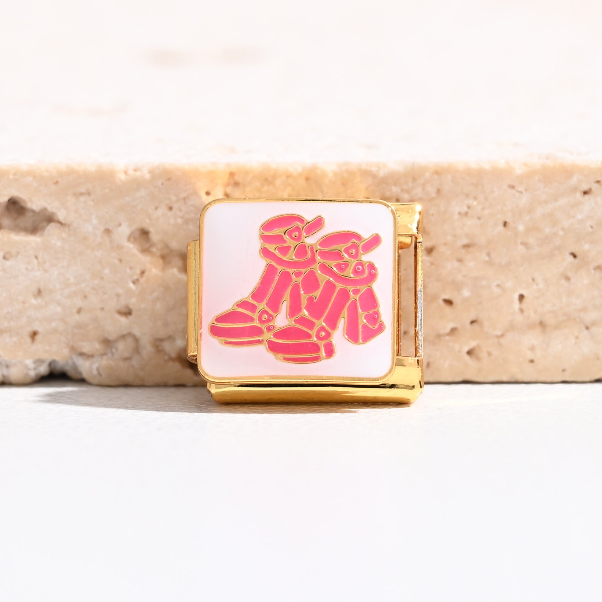 Wholesale   9mm Italian Charm Starter Bracelets DIY square Single Section Creative Stainless Steel Composable Bracelet