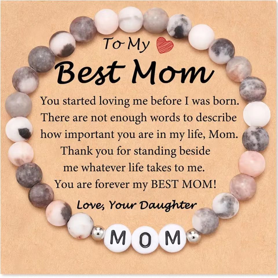 Wholesale Single Circle English Flat Bead Best Mom Bracelet ACC-BT-Zhongh001