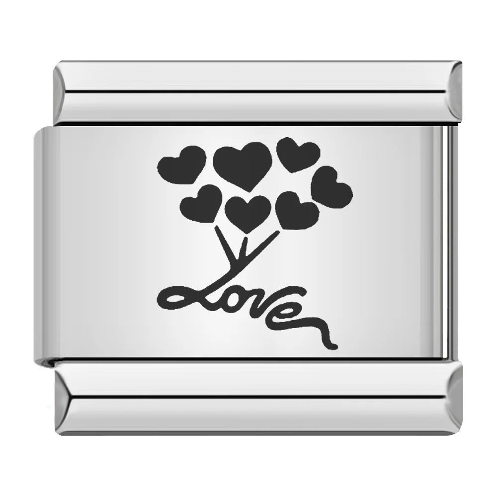 Wholesale 9mm Italian Charm Starter Bracelets DIY square Single Section Creative Stainless Steel Composable Bracelet