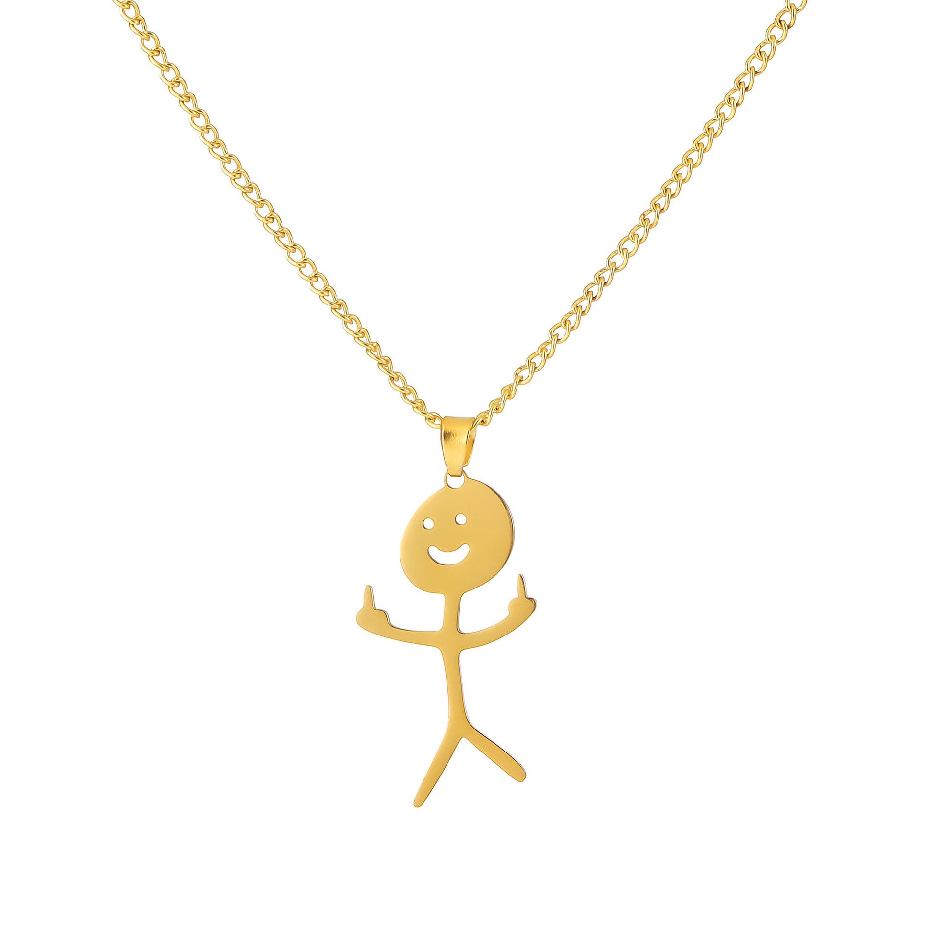 Wholesale personality Stickman pendant necklace